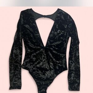 Victoria's Secret Black Velvet Bodysuit